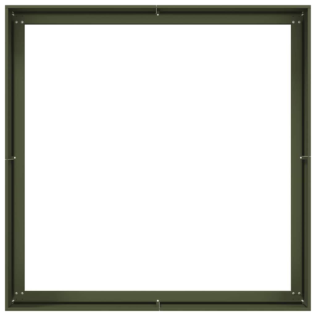 vidaXL Jardinieră verde măsline 100x100x40 cm oțel