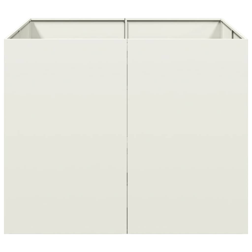vidaXL Jardinieră alb 100x100x80 cm oțel vidaXL Jardinieră alb 100x100x80 cm oțel