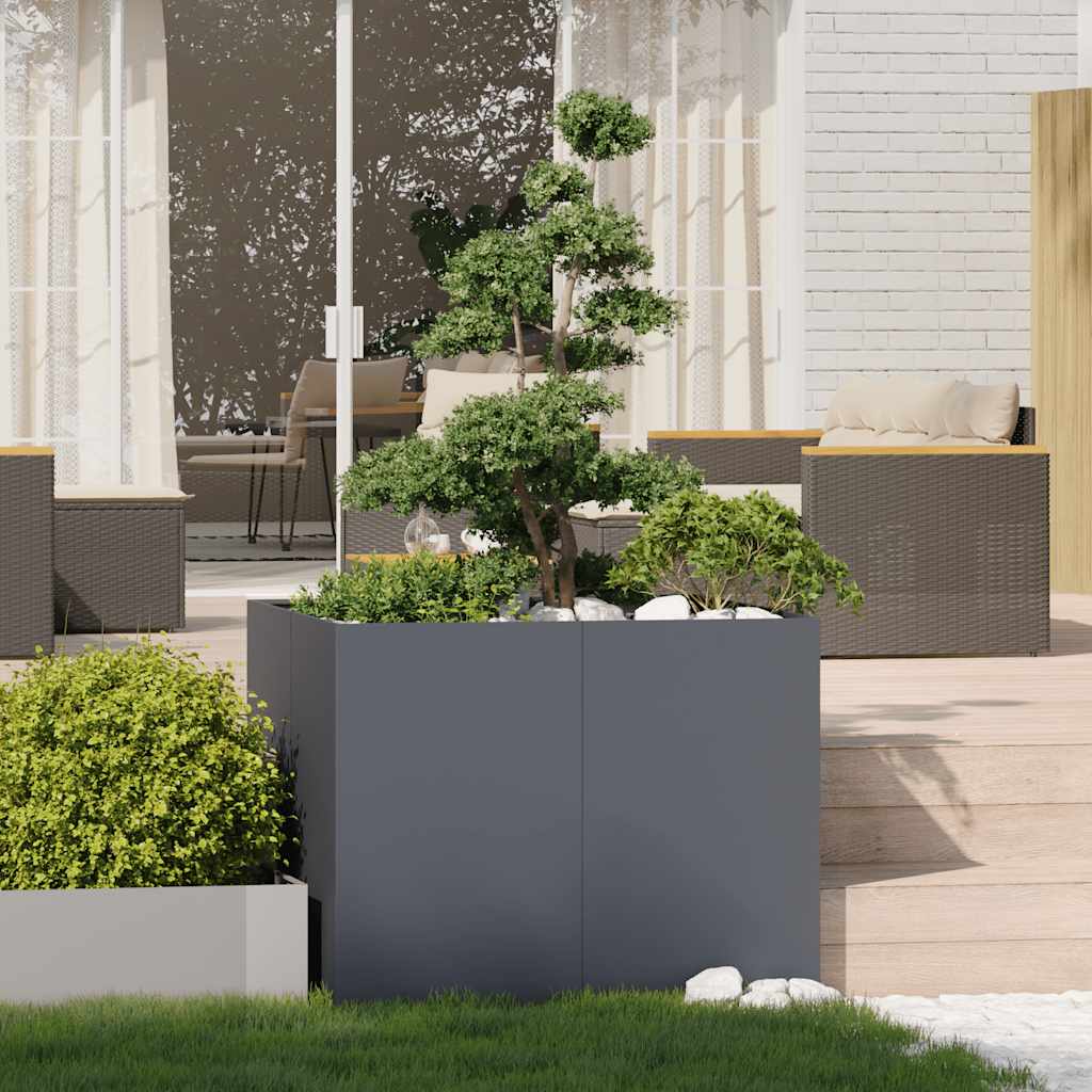 vidaXL Jardinieră Antracit 100x100x80 cm Oțel vidaXL Jardinieră Antracit 100x100x80 cm Oțel