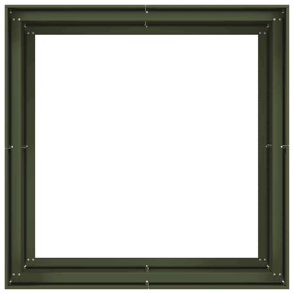 vidaXL Jardinieră verde măsline 100x100x80 cm oțel vidaXL Jardinieră verde măsline 100x100x80 cm oțel
