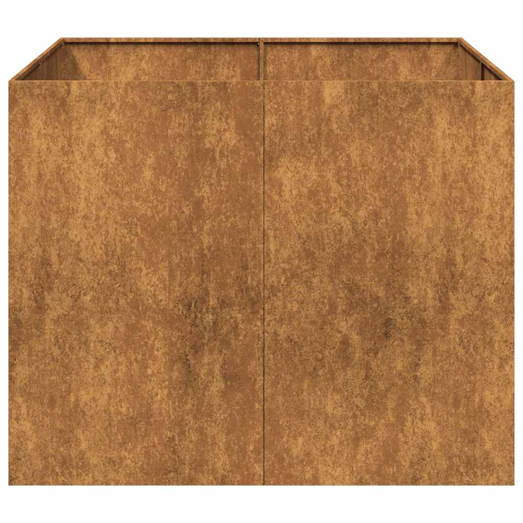 vidaXL Jardinieră Rusty 100x100x80 cm Oțel pentru intemperii vidaXL Jardinieră Rusty 100x100x80 cm Oțel pentru intemperii