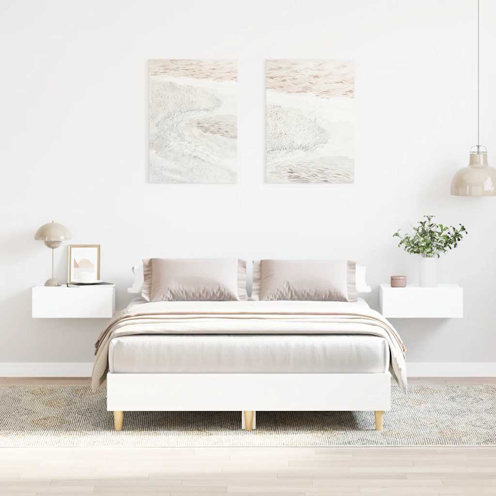 vidaXL Cadru de pat fără saltea, alb, 120x200 cm, lemn prelucrat vidaXL Cadru de pat fără saltea, alb, 120x200 cm, lemn prelucrat