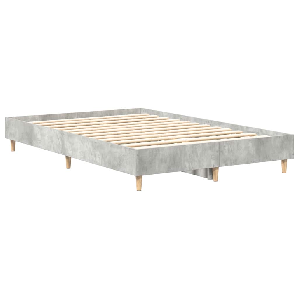 vidaXL Cadru de pat fără saltea Gri beton 120x200 cm Lemn prelucrat