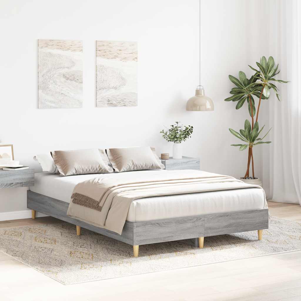 vidaXL Cadru de pat fără saltea Gri Sonoma 120x200 cm lemn prelucrat