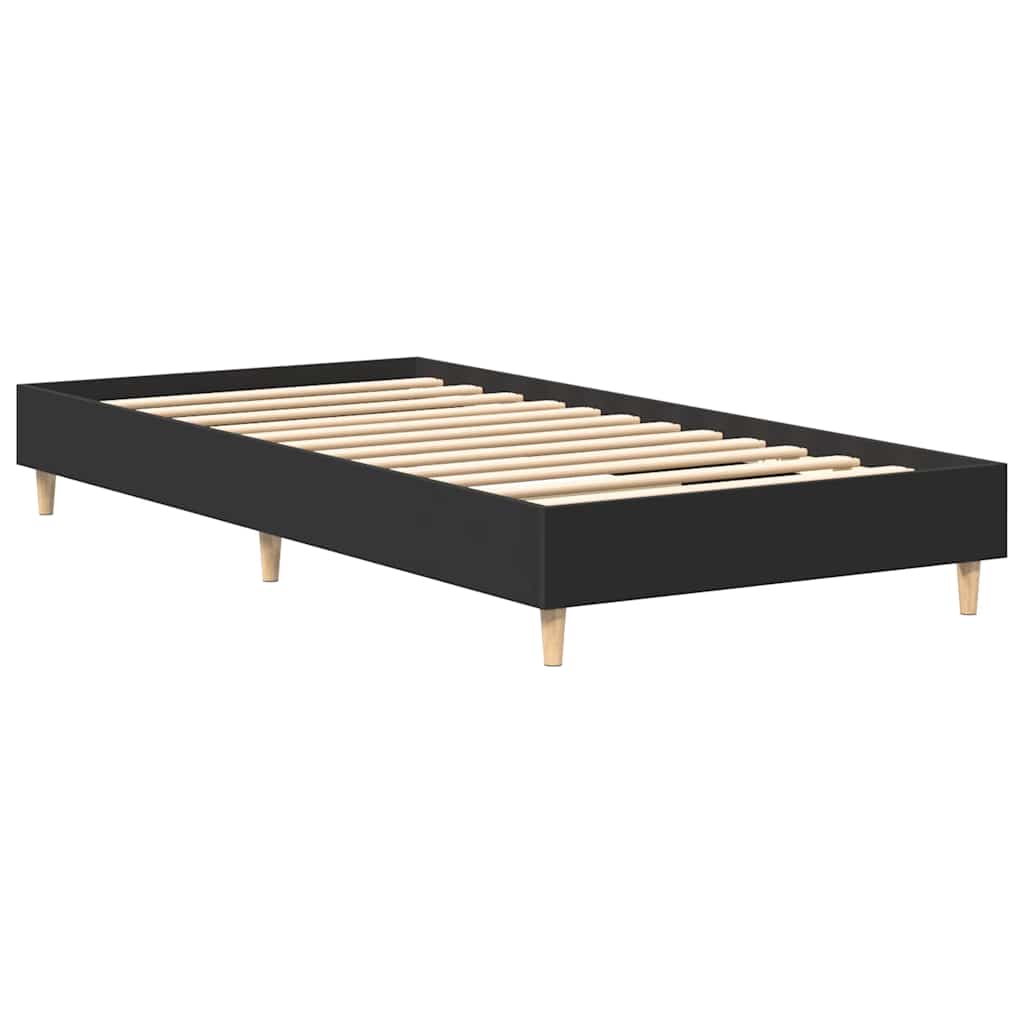 vidaXL Cadru de pat fără saltea, negru, 100x200 cm, lemn prelucrat