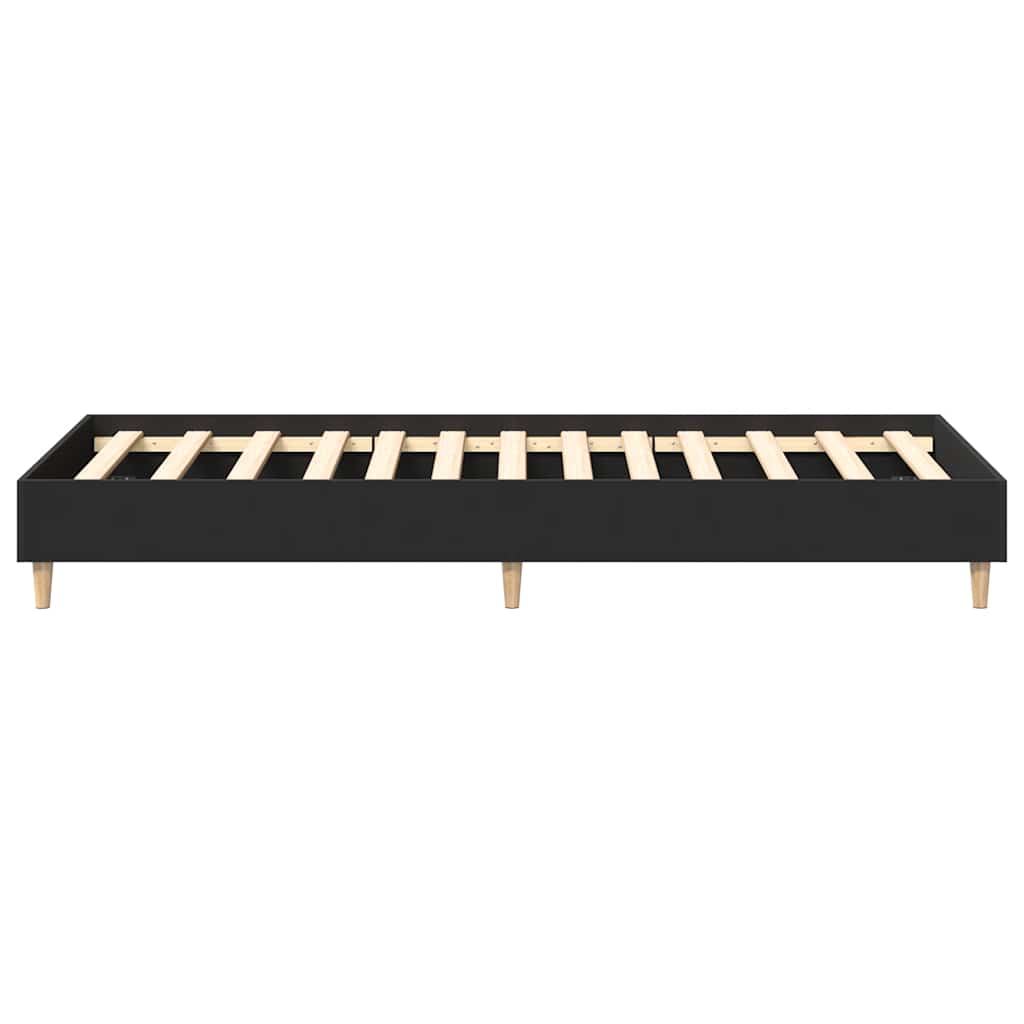 vidaXL Cadru de pat fără saltea, negru, 100x200 cm, lemn prelucrat