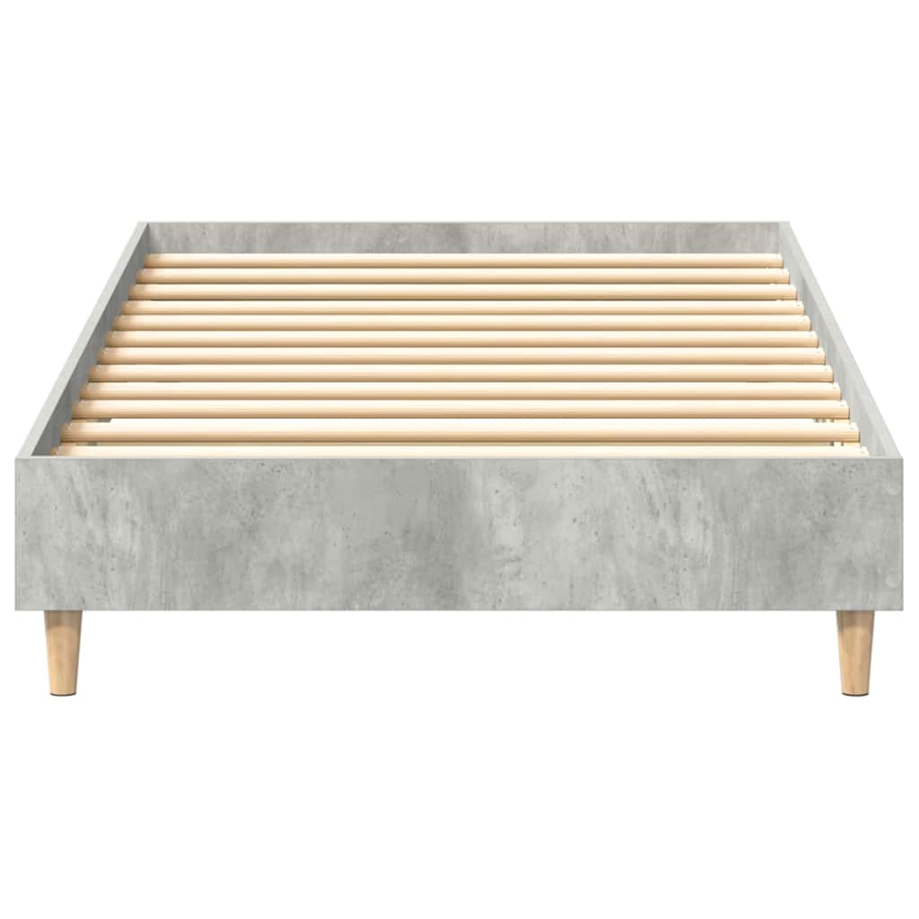 vidaXL Cadru de pat fără saltea Gri beton 100x200 cm Lemn prelucrat