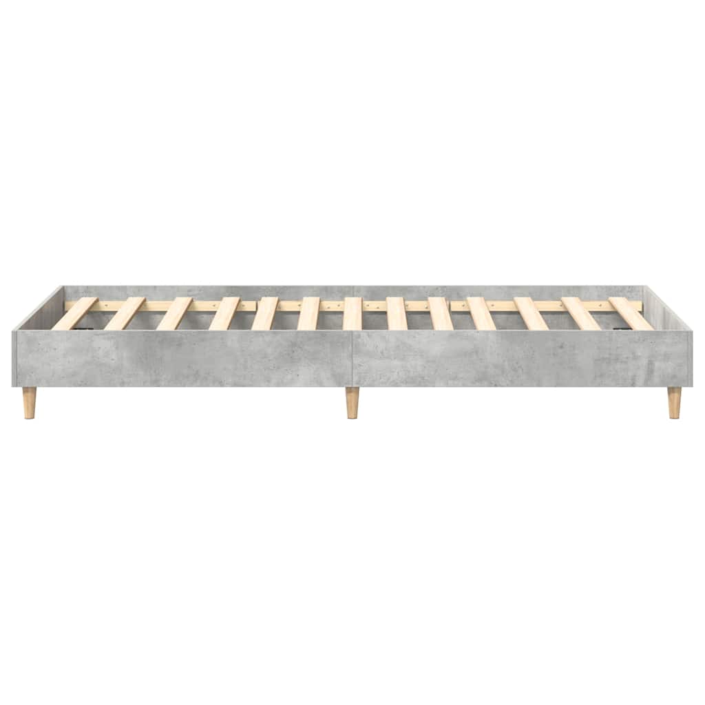 vidaXL Cadru de pat fără saltea Gri beton 100x200 cm Lemn prelucrat