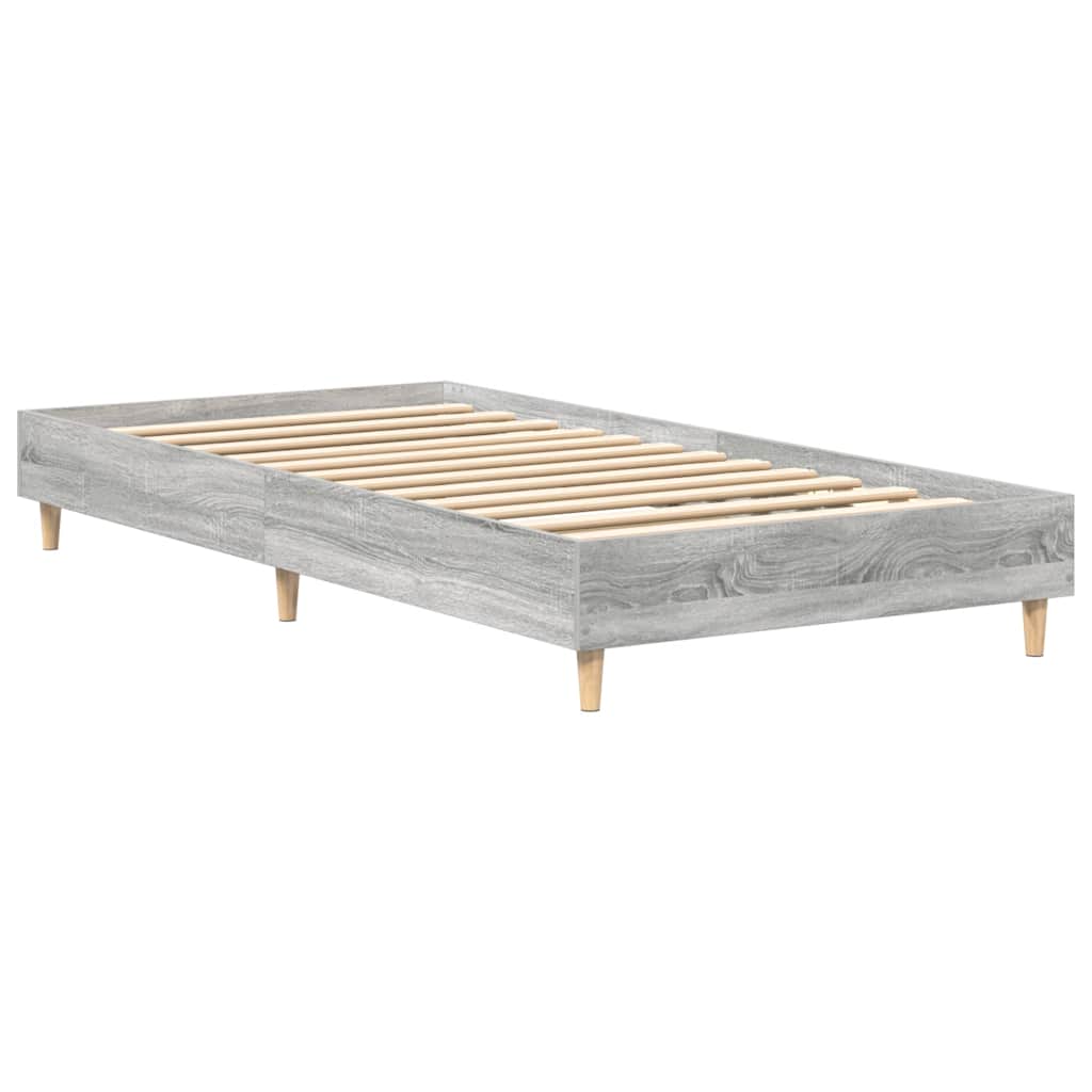 vidaXL Cadru de pat fără saltea Gri Sonoma 100x200 cm lemn prelucrat vidaXL Cadru de pat fără saltea Gri Sonoma 100x200 cm lemn prelucrat