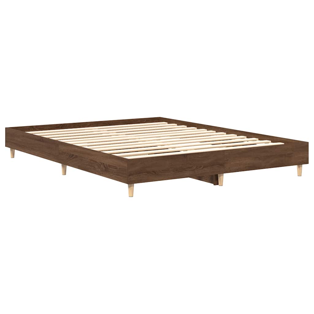 vidaXL Cadru de pat fără saltea Stejar maro 90x200 cm lemn prelucrat vidaXL Cadru de pat fără saltea Stejar maro 90x200 cm lemn prelucrat