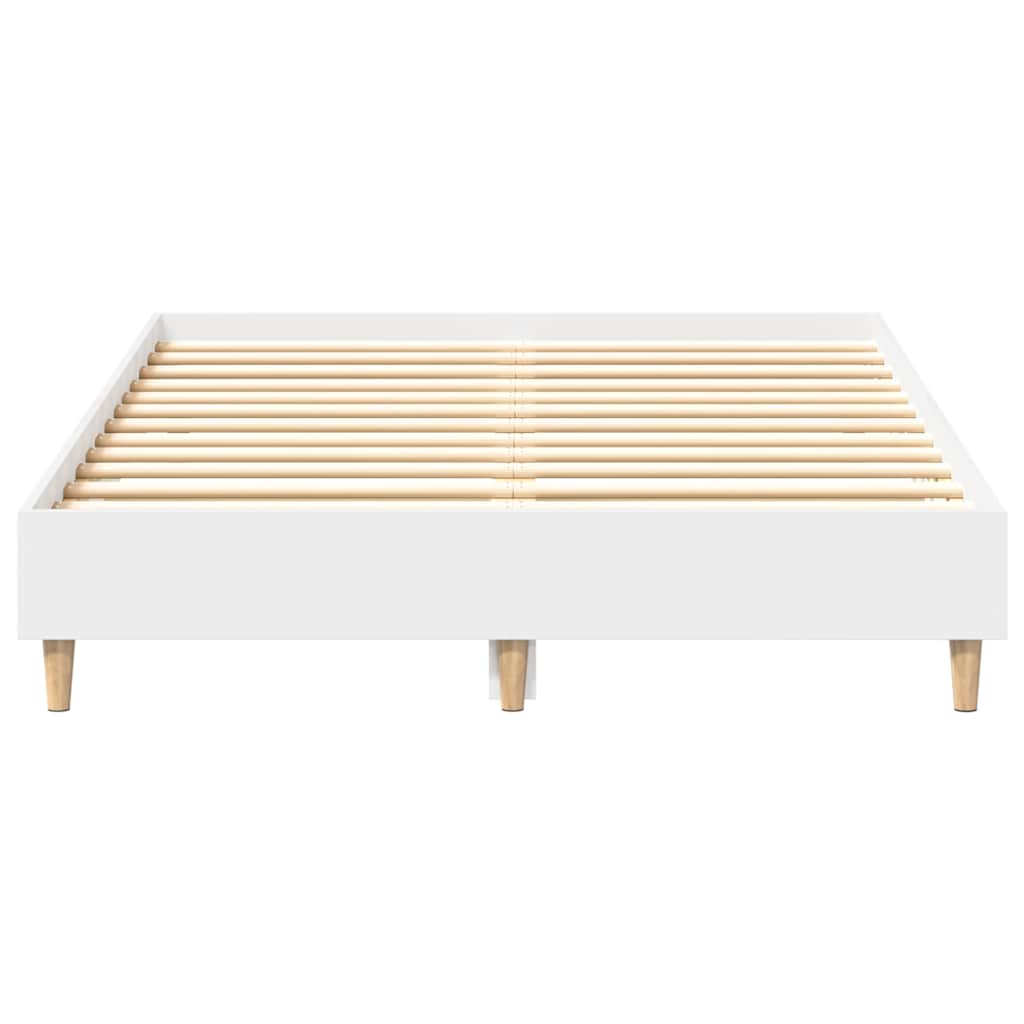 vidaXL Cadru de pat fără saltea, alb, 140x190 cm, lemn prelucrat