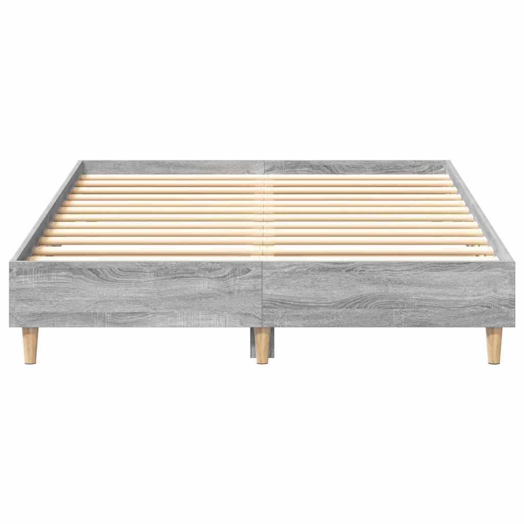 vidaXL Cadru de pat fără saltea Gri Sonoma 140x190 cm lemn prelucrat