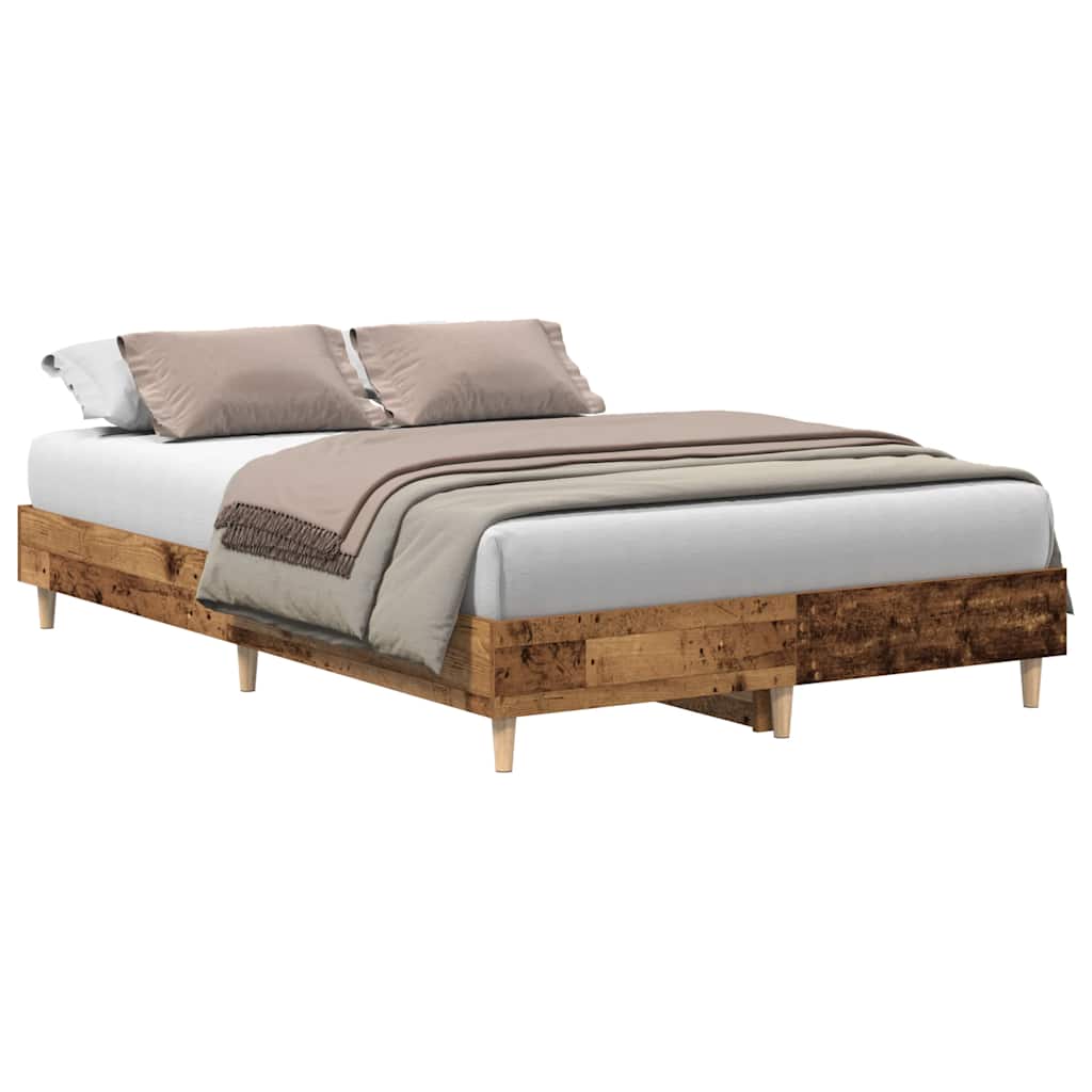 vidaXL Cadru de pat fără saltea Lemn vechi 135x190 cm Lemn prelucrat vidaXL Cadru de pat fără saltea Lemn vechi 135x190 cm Lemn prelucrat