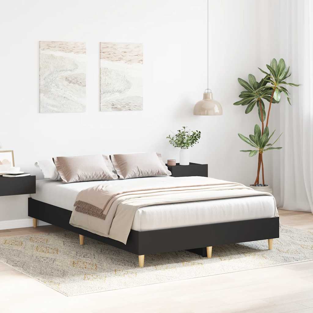 vidaXL Cadru de pat fără saltea, negru, 120x190 cm, lemn prelucrat