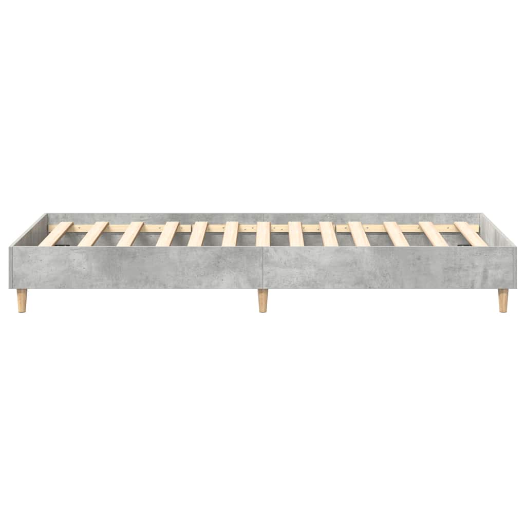 vidaXL Cadru de pat fără saltea Gri beton 90x190 cm Lemn prelucrat
