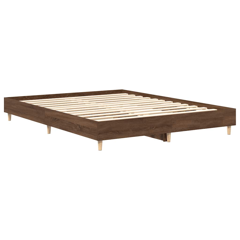 vidaXL Cadru de pat fără saltea Stejar maro 90x190 cm lemn prelucrat vidaXL Cadru de pat fără saltea Stejar maro 90x190 cm lemn prelucrat