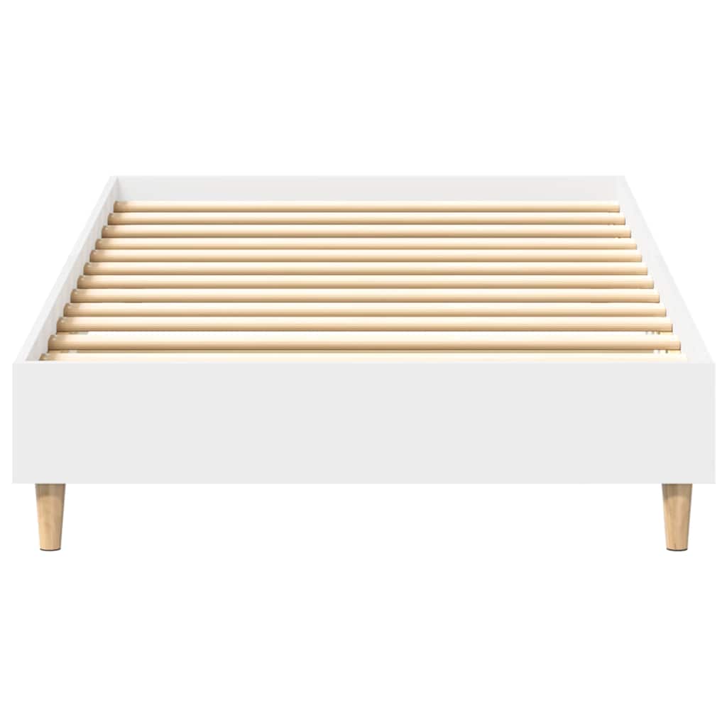 vidaXL Cadru de pat fără saltea, alb, 75x190 cm, lemn prelucrat