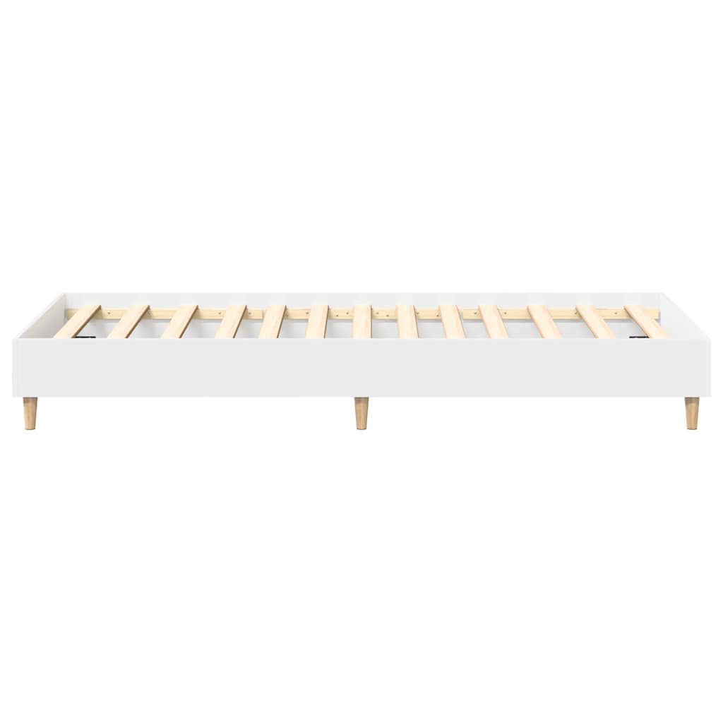 vidaXL Cadru de pat fără saltea, alb, 75x190 cm, lemn prelucrat