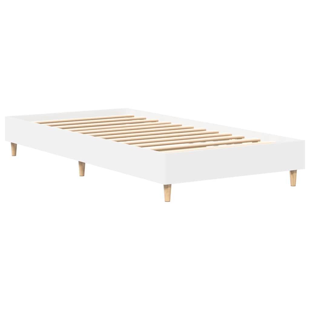 vidaXL Cadru de pat fără saltea, alb, 75x190 cm, lemn prelucrat