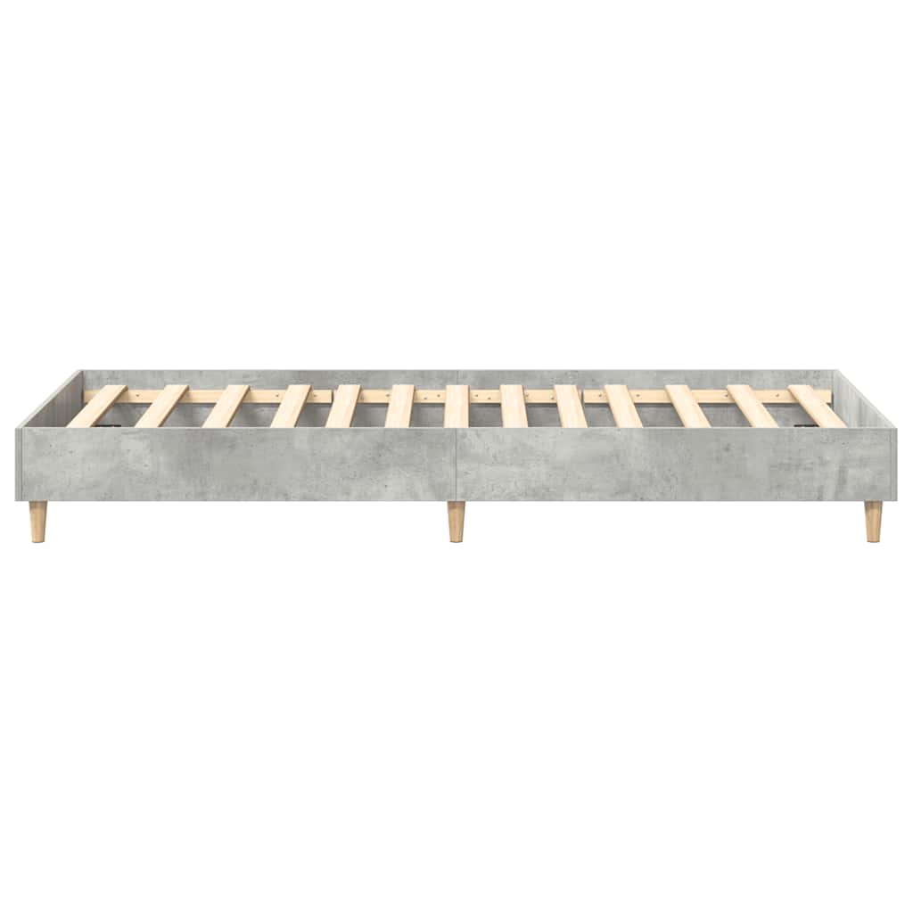 vidaXL Cadru de pat fără saltea Gri beton 75x190 cm Lemn prelucrat