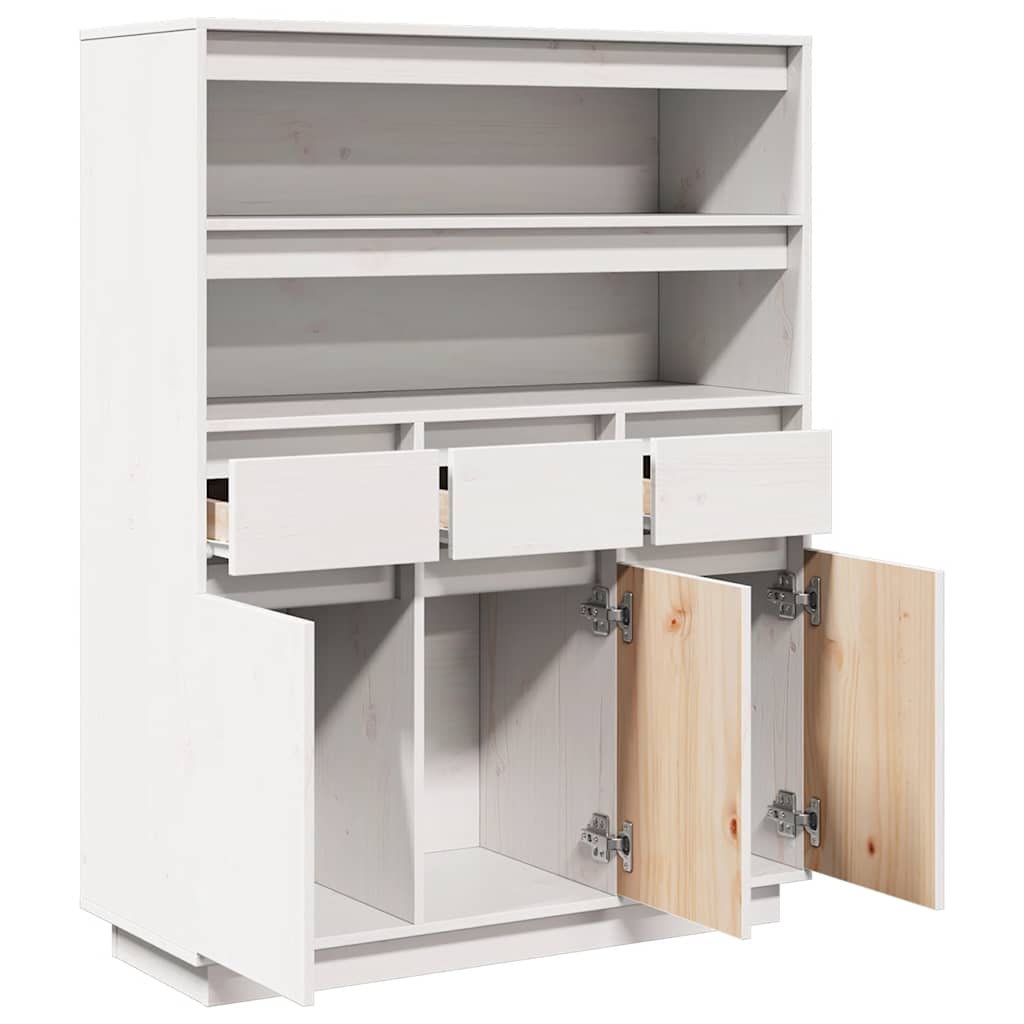 vidaXL Dulap înalt, alb, 89x34x116,5 cm, lemn masiv de pin vidaXL Dulap înalt, alb, 89x34x116,5 cm, lemn masiv de pin