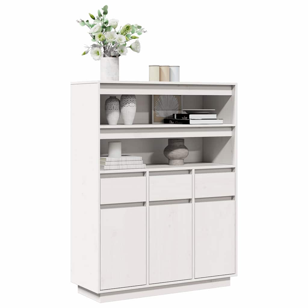 vidaXL Dulap înalt, alb, 89x34x116,5 cm, lemn masiv de pin vidaXL Dulap înalt, alb, 89x34x116,5 cm, lemn masiv de pin