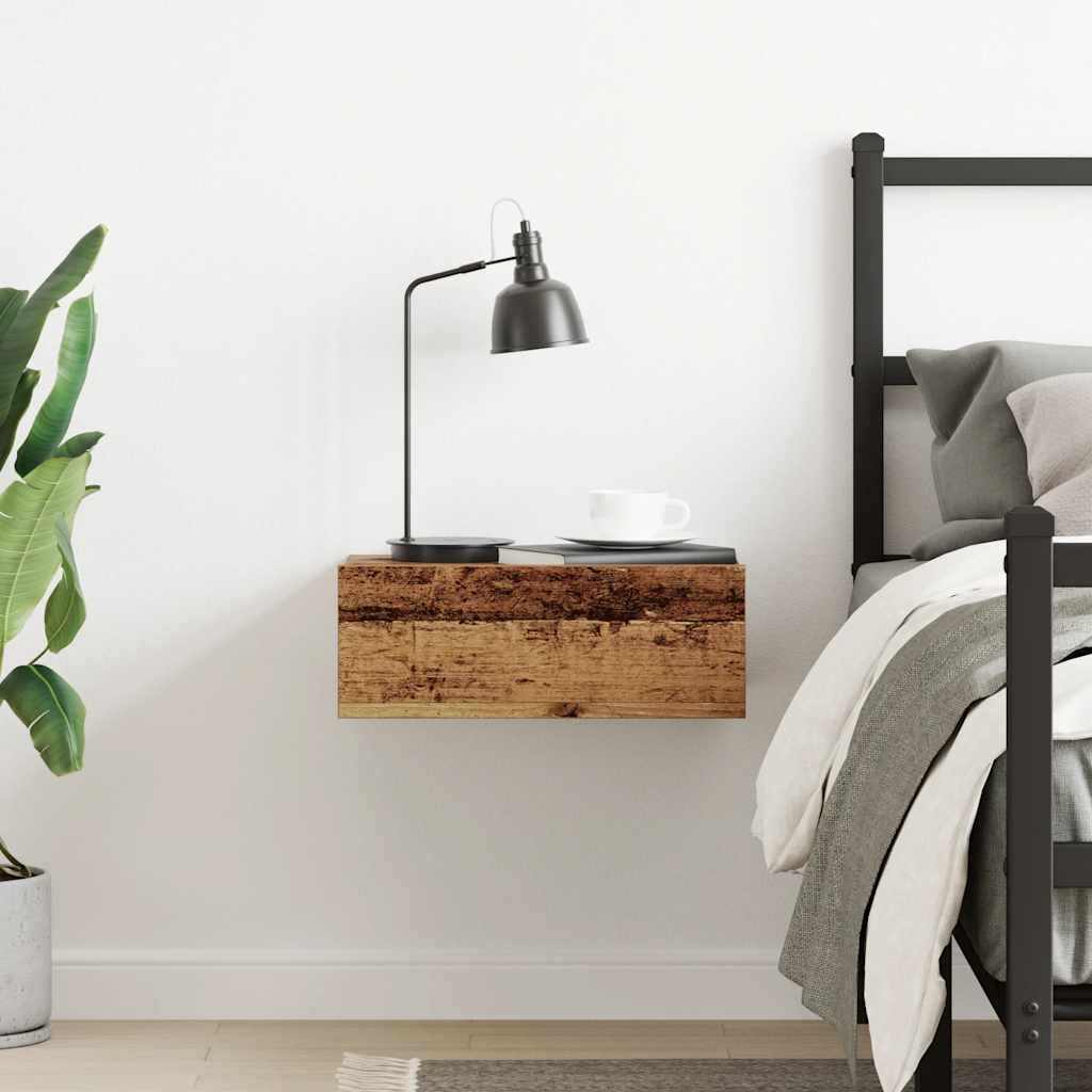 vidaXL Noptiera plutitoare Lemn vechi 40x32x15 cm Lemn prelucrat
