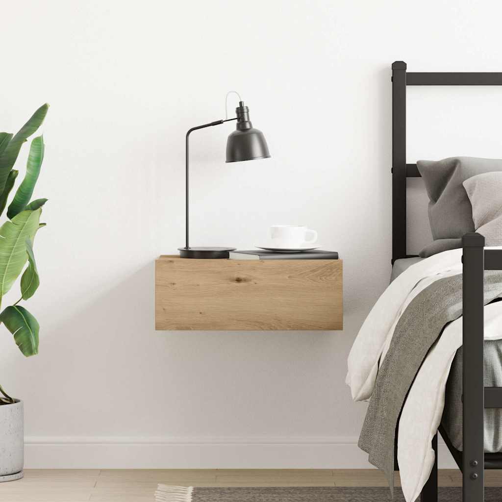 vidaXL Noptiera plutitoare Stejar Artisan 40x32x15 cm Lemn prelucrat