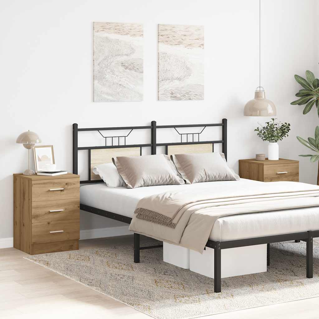 vidaXL Noptiere, 2 buc., stejar artizanal, 38x35x55 cm, lemn prelucrat