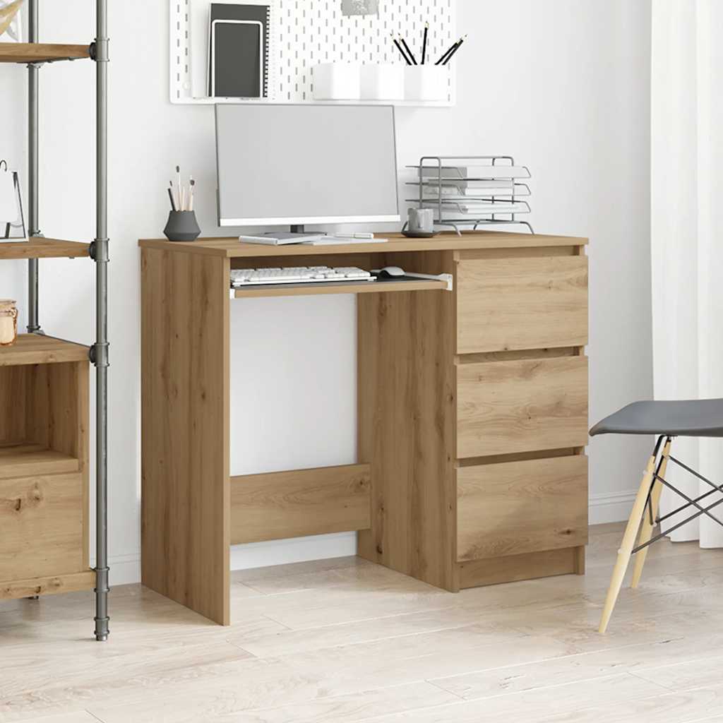 vidaXL Birou Artisan Stejar 90x45x76 cm lemn prelucrat vidaXL Birou Artisan Stejar 90x45x76 cm lemn prelucrat