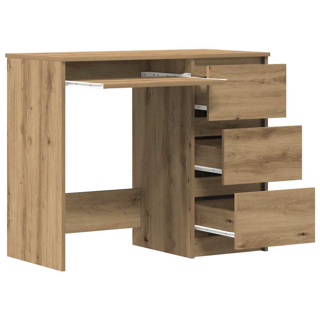 vidaXL Birou Artisan Stejar 90x45x76 cm lemn prelucrat vidaXL Birou Artisan Stejar 90x45x76 cm lemn prelucrat