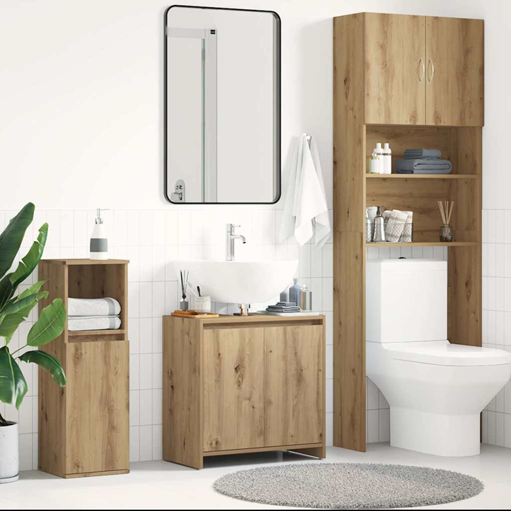 vidaXL Dulap chiuvetă baie, stejar artizanal 65x33x60cm lemn prelucrat