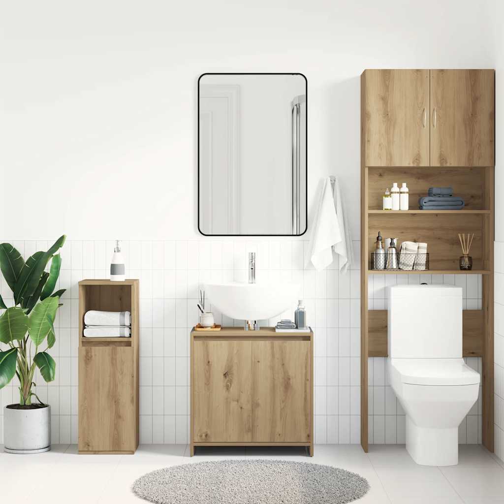 vidaXL Dulap chiuvetă baie, stejar artizanal 65x33x60cm lemn prelucrat