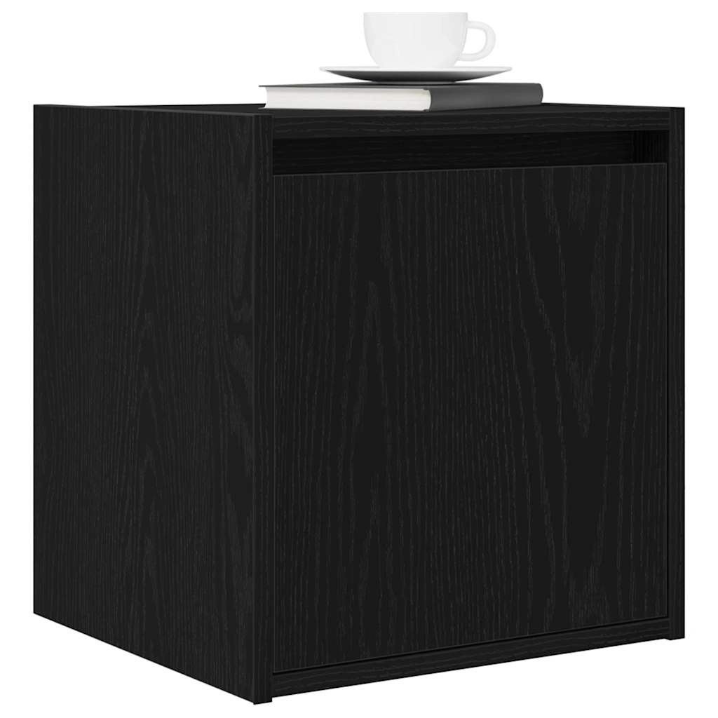 vidaXL Noptiera montata pe perete Negru 38x34x40 cm