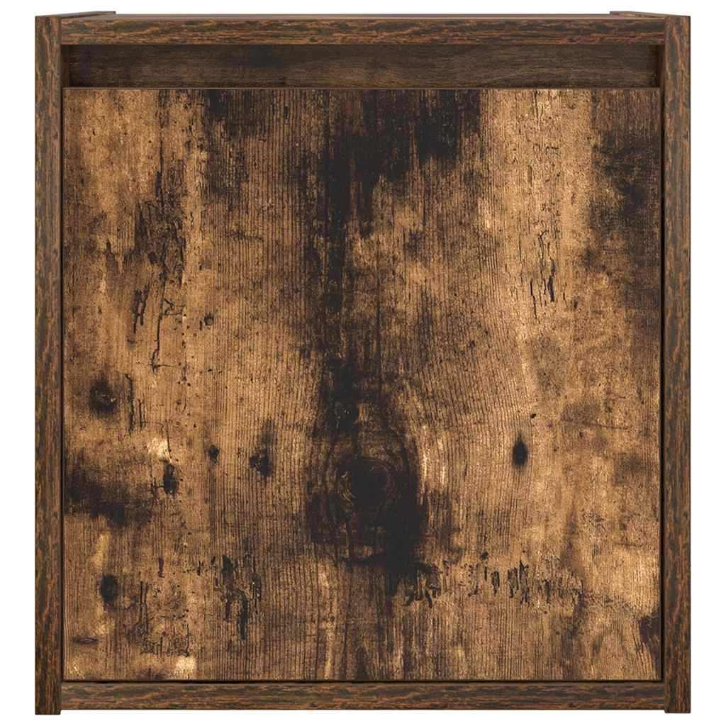 vidaXL Noptiera montata pe perete din stejar afumat 38x34x40 cm