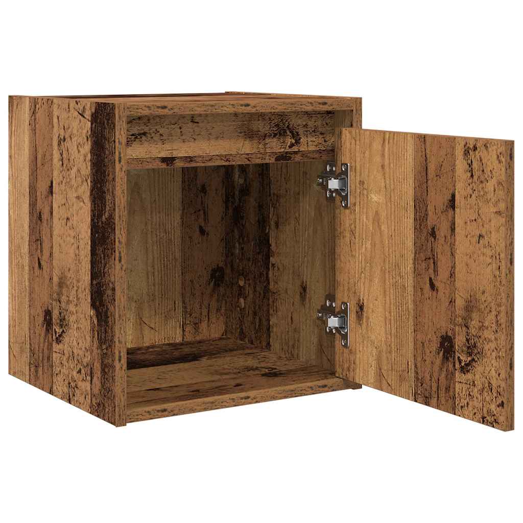 vidaXL Noptiera montata pe perete lemn vechi 38x34x40 cm