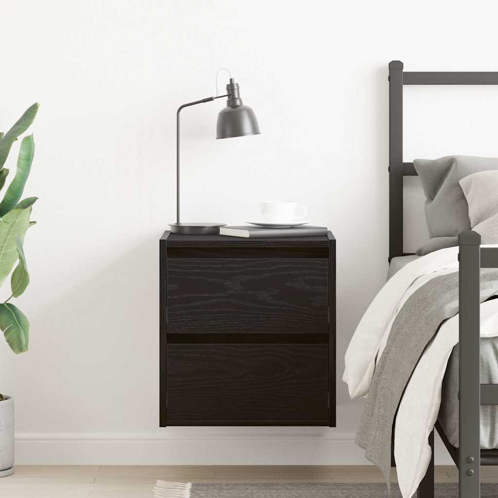 vidaXL Noptiera montata pe perete Stejar negru 38x34x40 cm