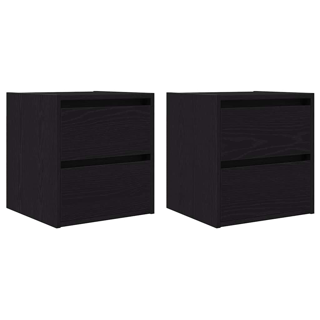 vidaXL Noptiere de perete 2 buc Stejar negru 38x34x40 cm
