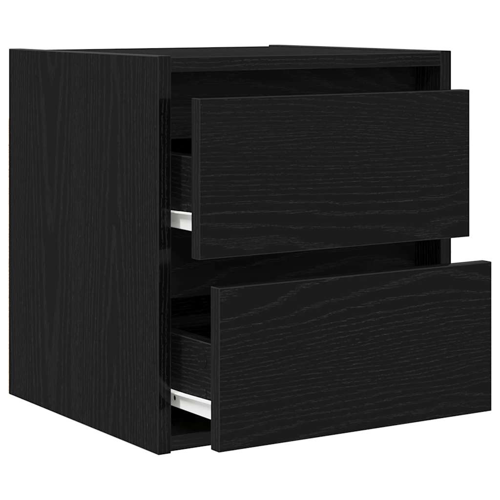 vidaXL Noptiere de perete 2 buc Stejar negru 38x34x40 cm