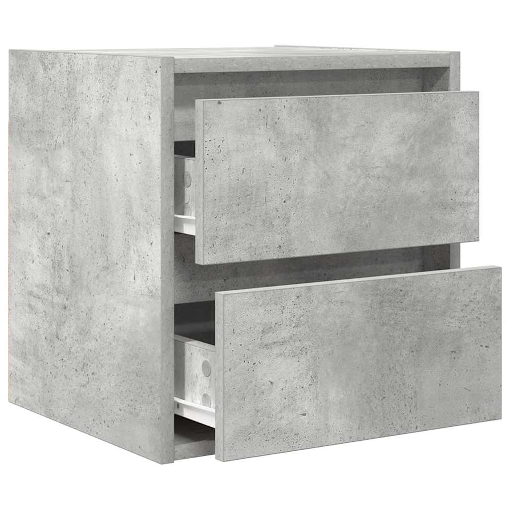 vidaXL Noptiera de perete gri beton 38x34x40 cm