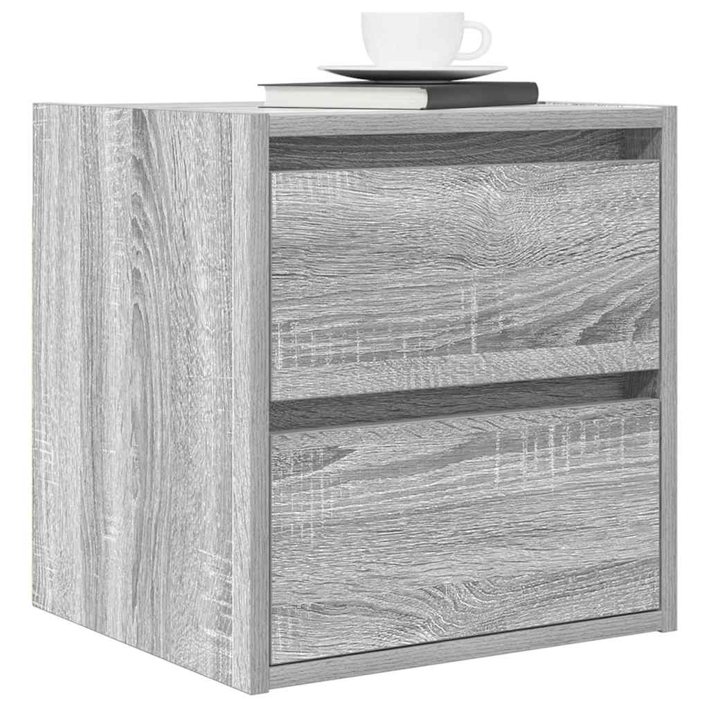 vidaXL Noptiere montate pe perete 2 buc Gri Sonoma 38x34x40 cm vidaXL Noptiere montate pe perete 2 buc Gri Sonoma 38x34x40 cm