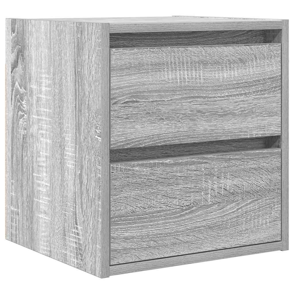 vidaXL Noptiere montate pe perete 2 buc Gri Sonoma 38x34x40 cm vidaXL Noptiere montate pe perete 2 buc Gri Sonoma 38x34x40 cm