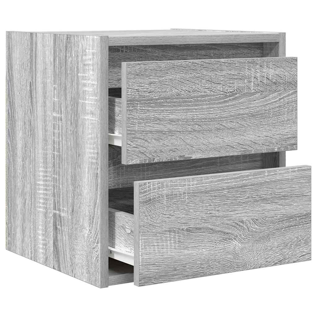 vidaXL Noptiere montate pe perete 2 buc Gri Sonoma 38x34x40 cm vidaXL Noptiere montate pe perete 2 buc Gri Sonoma 38x34x40 cm