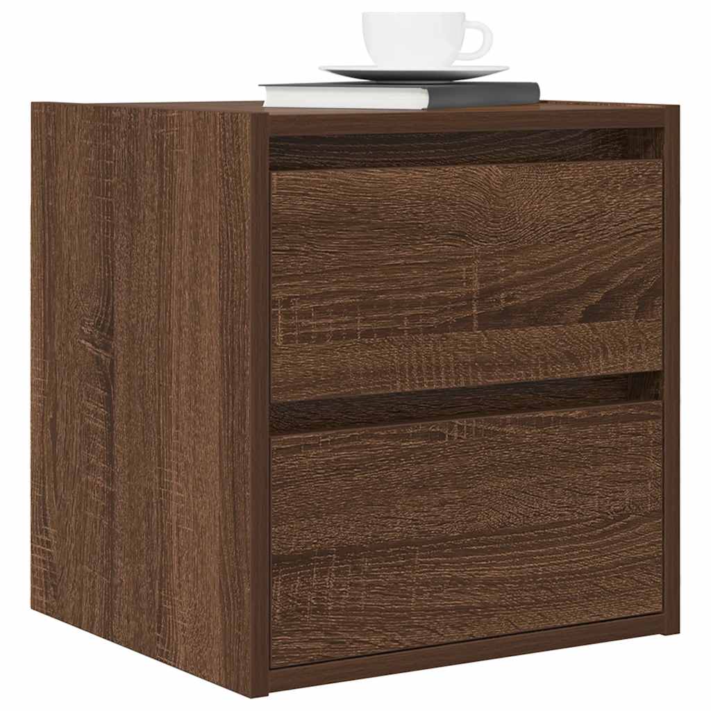 vidaXL Noptiera montata pe perete Stejar maro 38x34x40 cm