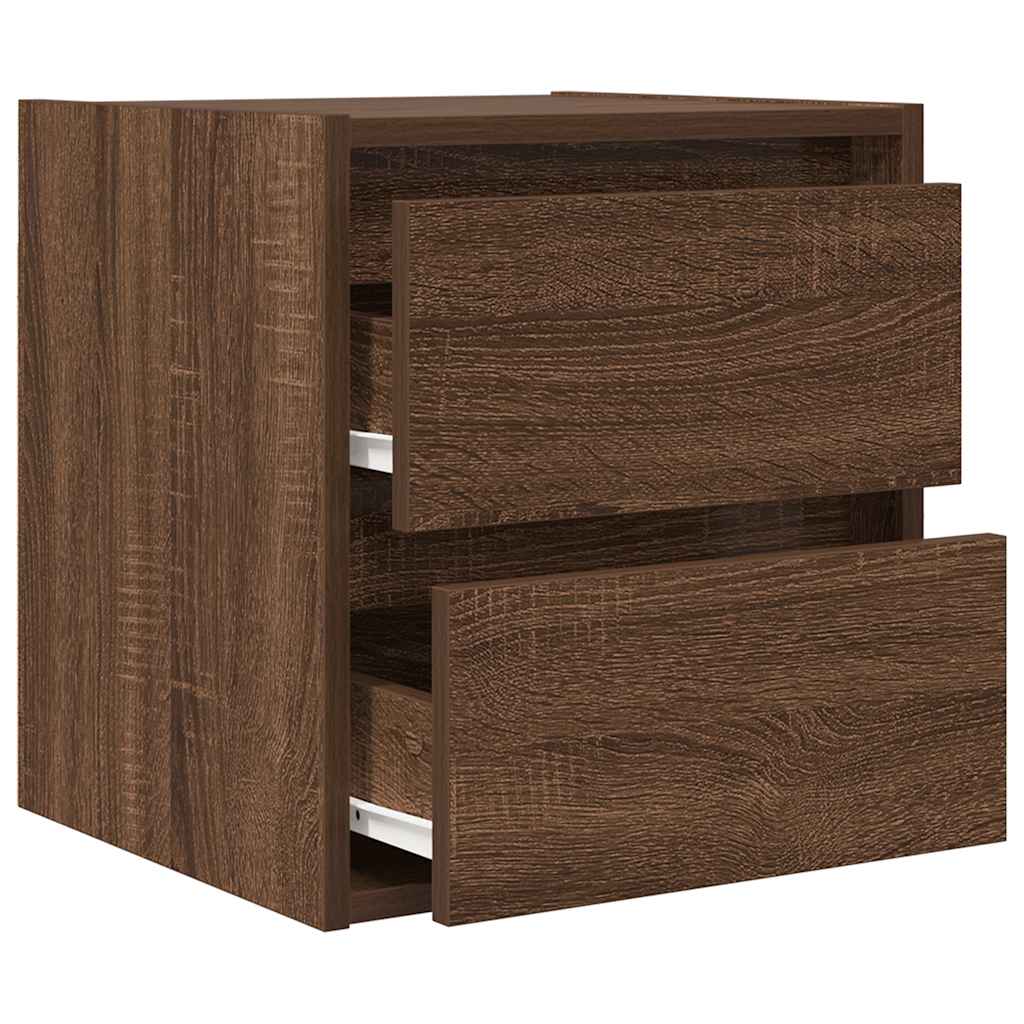 vidaXL Noptiera montata pe perete Stejar maro 38x34x40 cm