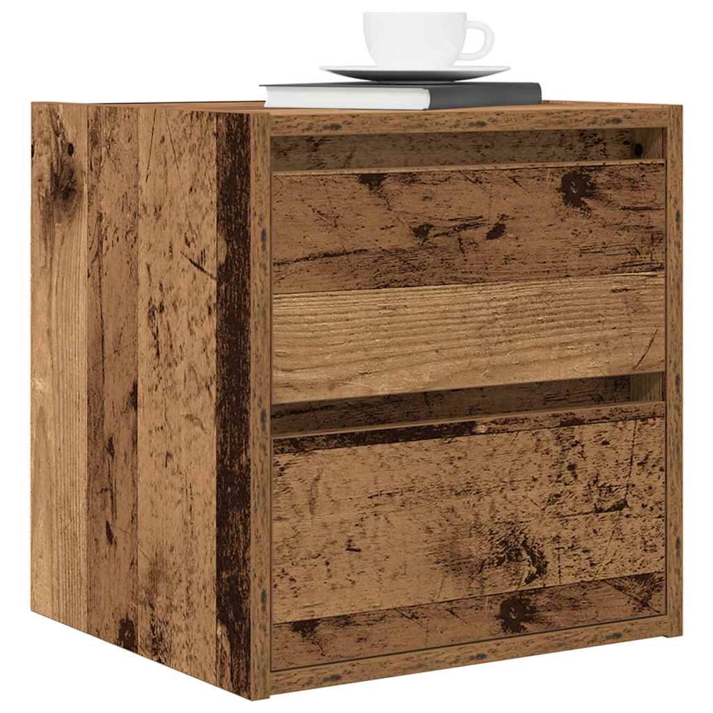 vidaXL Noptiera montata pe perete lemn vechi 38x34x40 cm