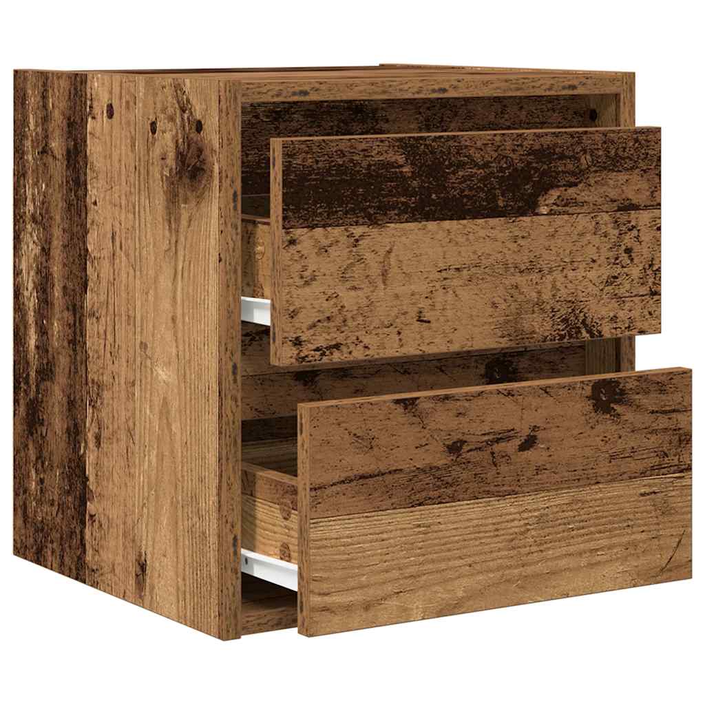 vidaXL Noptiera montata pe perete lemn vechi 38x34x40 cm