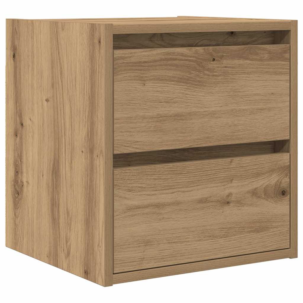 vidaXL Noptiera montata pe perete Stejar Artizanal 38x34x40 cm