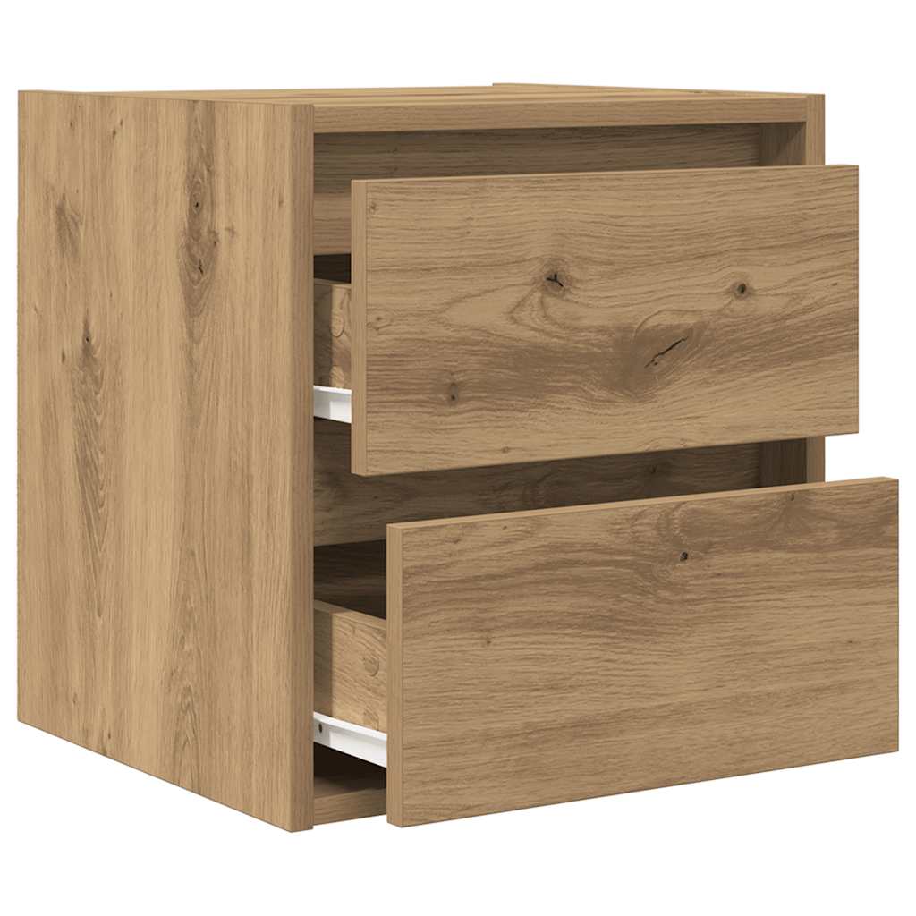 vidaXL Noptiera montata pe perete Stejar Artizanal 38x34x40 cm