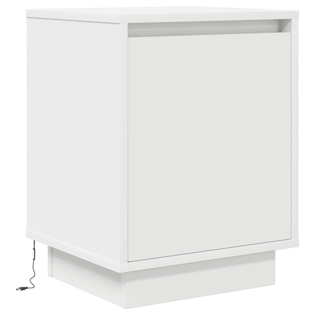 vidaXL Noptiera cu lumini LED alb 38x34x50 cm vidaXL Noptiera cu lumini LED alb 38x34x50 cm
